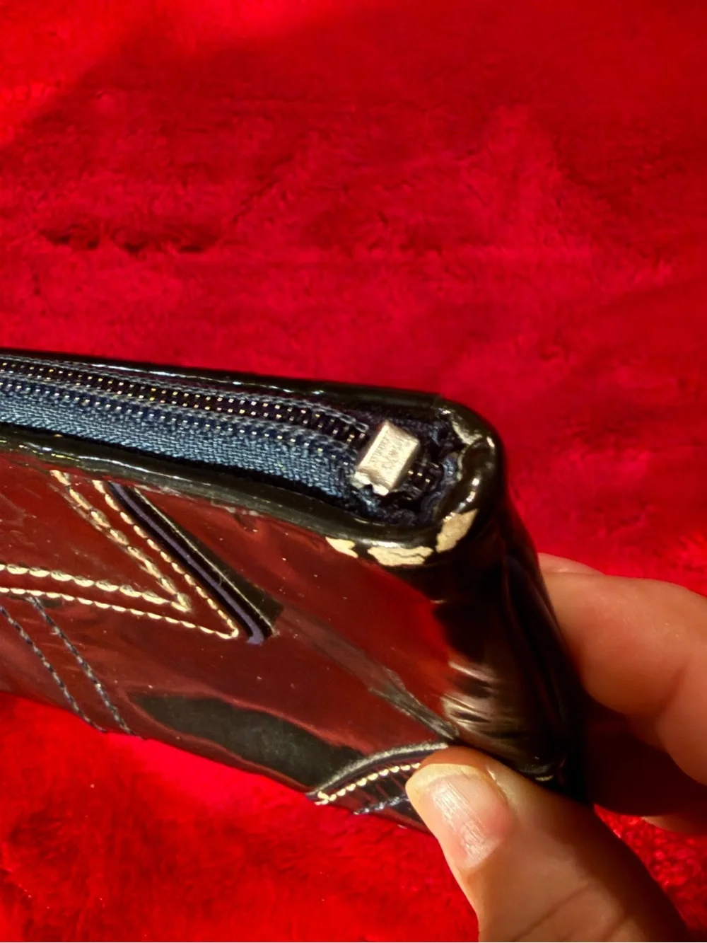 COACH Vintage Black Patent Leather Wristlet Clutch Pouch